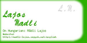 lajos madli business card
